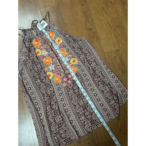 Savannah Jane Women's L Floral Embroidered Halter Tank Top Multicolor - Picture 6 of 7